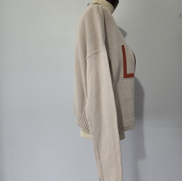 Z Supply Cream LOVE Graphic Sweater. Size Medium - Picture 5 of 9